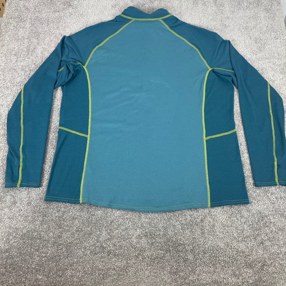 LL Bean Mens 1/4 Zip Base Layer Mens XXL Grid Fleece Teal Blue Colorblock 2XL - Picture 6 of 12